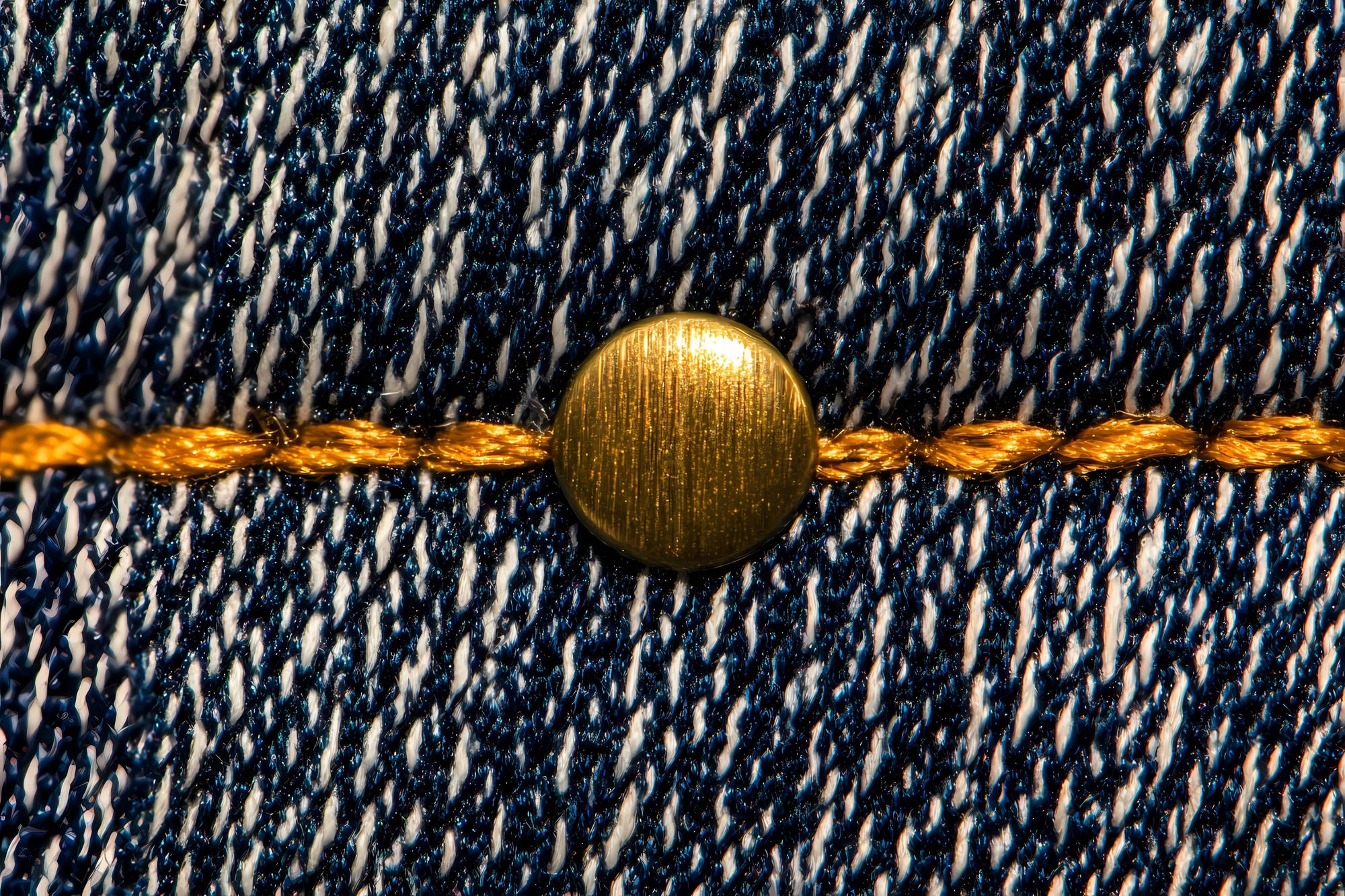 detailed close-up of gold metallic thread embroidery
